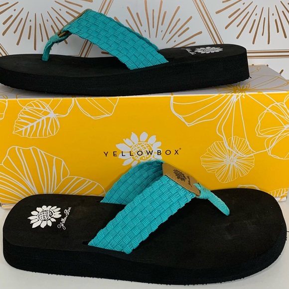 Yellow Box Shoes Yellow Box Flip Flop Sandals Soleil Turquoise Blue